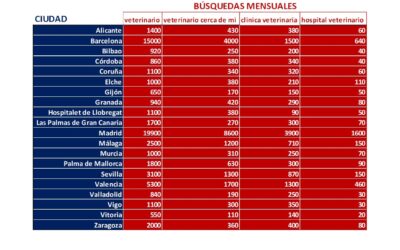 Descubre cuánto se busca «veterinario» en tu ciudad