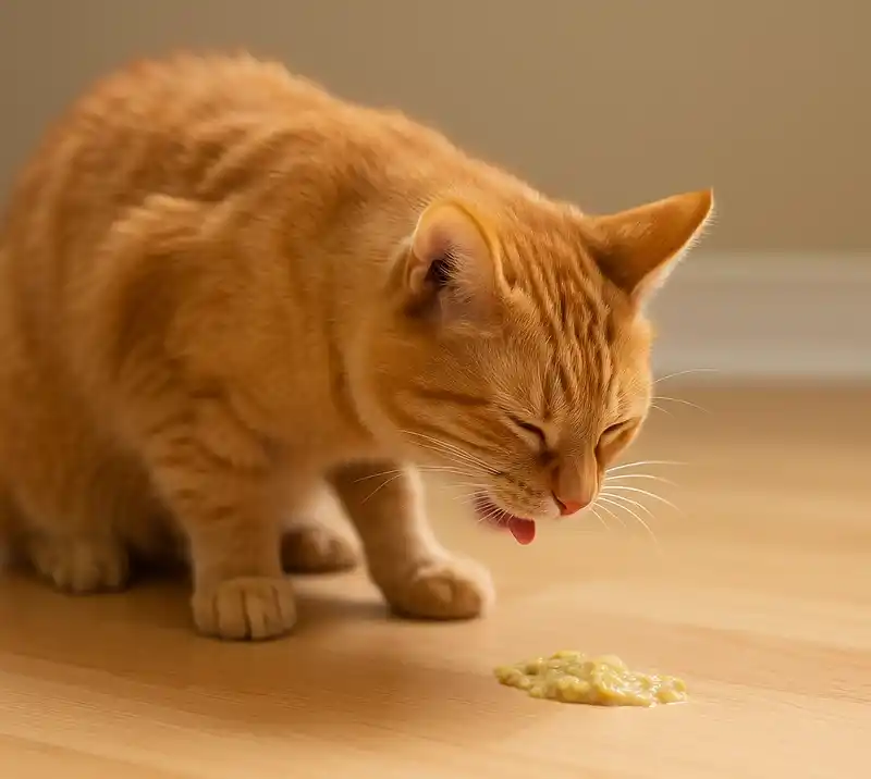 Gato vomitando, envenenamiento de mascotas